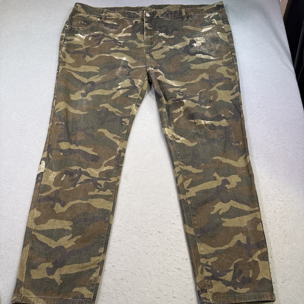 Manfinity Men's Camo Cargo Pants Drawstring  Pockets Size 5XL 50X32